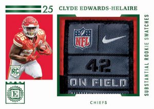 Substantial Rookie Swatches Emerald Clyde Edwards-Helaire MOCK UP Substantial Rookie Swatches Emerald Clyde Edwards-Helaire MOCK UP