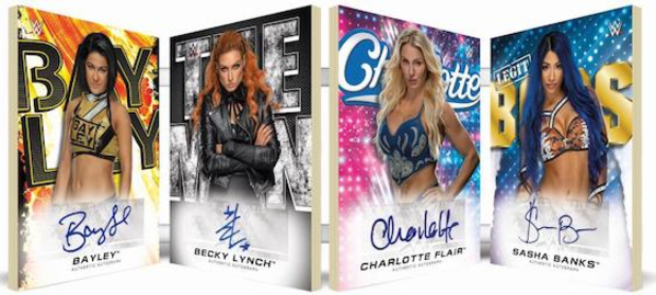 Four Horsewomen of WWE Auto Book Bayley, Becky Lynch, Charlotte Flair, Sasha Banks MOCK UP
