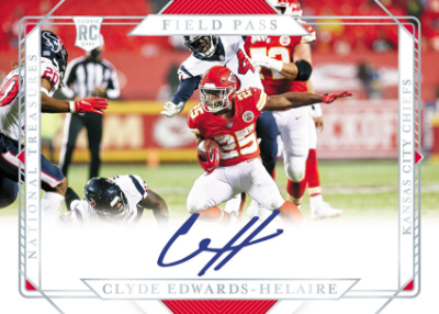 Rookie Signatures Field Pass Holo Silver Clyde Edwards-Helaire MOCK UP