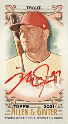 Framed Mini Baseball Auto Red Ink Mike Trout MOCK UP