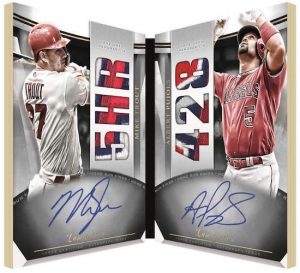 Home Run Kings Dual Auto Patch Mike Trout, Albert Pujols MOCK UP