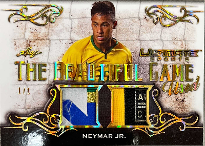 The Beautiful Game Used Relics Gold Spectrum Holofoil Neymar Jr