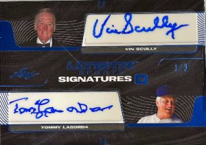 Ultimate Signatures 2 Blue Spectrum Holofoil Vin Scully, Tommy Lasorda