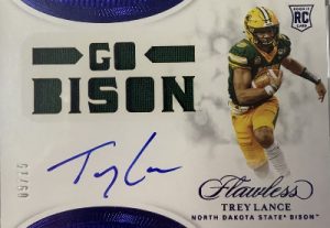 Flawless Rookie Team Slogan Signatures Sapphire Trey Lance
