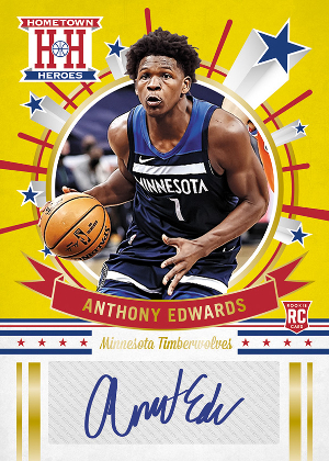 Hometown Heroes Rookie Auto Gold Anthony Edwards MOCK UP