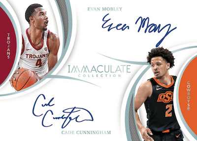 Immaculate Dual Auto Cade Cunningham, Evan Mobley MOCK UP