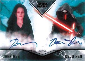 Dual Auto Galactic Black Daisy Ridley as Dark Rey, Adam Driver as Kylo Ren MOCK UP Dual Auto Galactic Black Daisy Ridley as Dark Rey, Adam Driver as Kylo Ren MOCK UP