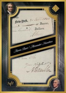 Oversized Dual Cut Signature Aaron Burr, Alexander Hamilton MOCK UP