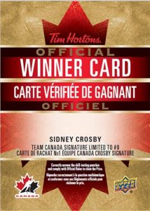 Team Canada Signature Redemption SP Sidney Crosby