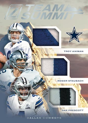 Team Summit Relics Troy Aikman, Roger Staubach, Dak Prescott MOCK UP