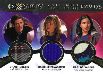Authentic Wardrobe Triple Relics Grant Gustin as Barry Allen, Banielle Panabaker as Caitlin Snow, Carlos Valdes as Cisco Ramon MOCK UP Authentic Wardrobe Triple Relics Grant Gustin as Barry Allen, Banielle Panabaker as Caitlin Snow, Carlos Valdes as Cisco Ramon MOCK UP