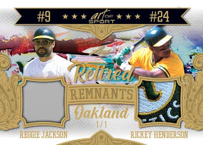Retired Remnants Relics Gold HoloFoil Reggie Jackson, Rickey Henderson MOCK UP