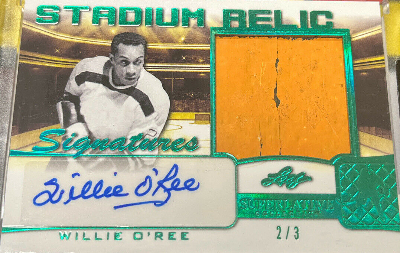 Stadium Relic Signatures Emerald HoloFoil Willie O'Ree