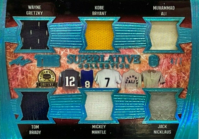 The Superlative 6 Platinum HoloFoil Wayne Gretzky, Kobe Bryant, Muhammad Ali, Tom Brady, Mickey Mantle, Jack Nicklaus