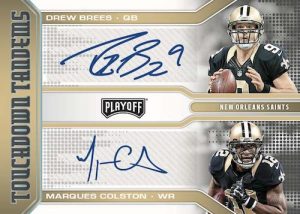 Touchdown Tandems Dual Auto Drew, Brees Colston MOCK UP Touchdown Tandems Dual Auto Drew, Brees Colston MOCK UP