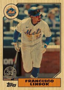 1987 Topps Baseball 35th Anniversary Wood Francisco Lindor MOCK UP 1987 Topps Baseball 35th Anniversary Wood Francisco Lindor MOCK UP