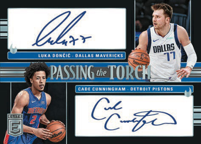 Passing the Torch Signatures Dual Luka Doncic, Cade Cunningham MOCK UP