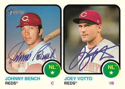 Real One Dual Auto Johnny Bench, Joey Votto MOCK UP