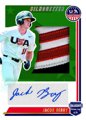 USA Baseball Silhouettes Signatures Prime Jacob Berry MOCK UP