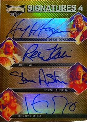 Vibrant Signatures 4 Gold Hulk Hogan, Ric Flair, Steve Austin, Kenny Omega
