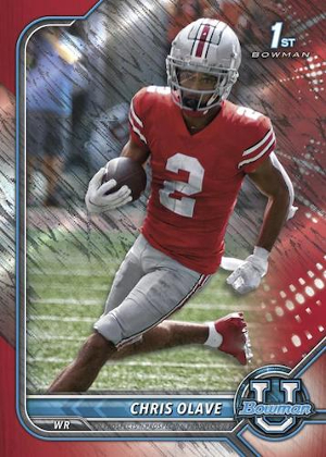 Base Chrome Prospects Red Shimmer Refractor Chris Olave MOCK UP