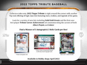2022 Topps Tribute Baseball 2022 Topps Tribute Baseball