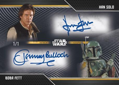 Dual Auto Harrison Ford as Han Solo, Jeremy Bulloch as Boba Fett MOCK UP