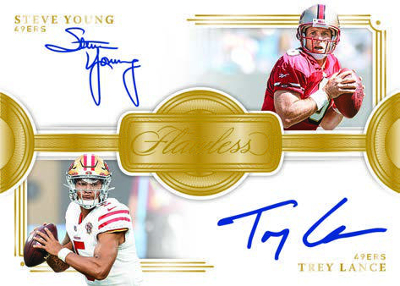 Flawless Dual Auto Steve Young, Trey Lance MOCK UP