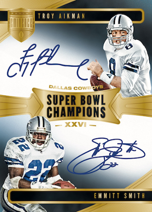 Super Bowl Champions Signatures Dual Troy Aikman, Emmitt Smith MOCK UP