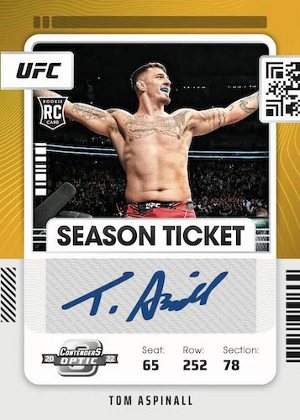 Contenders Optic Rookie Season Ticket Gold Auto Tom Aspinall MOCK UP