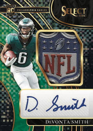 Jumbo Rookie Signature Swatches Shield DeVonta Smith MOCK UP Jumbo Rookie Signature Swatches Shield DeVonta Smith MOCK UP