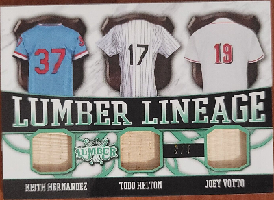 Lumber Lineage Emerald Keith Hernandez, Todd Helton, Joey Votto Lumber Lineage Emerald Keith Hernandez, Todd Helton, Joey Votto