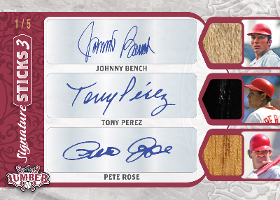 Signature Sticks 3 Johnny Bench, Tony Perez, Pete Rose MOCK UP Signature Sticks 3 Johnny Bench, Tony Perez, Pete Rose MOCK UP