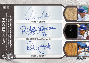 Signature Sticks 6 Back Paul Molitoe, Roberto Alomar Jr, Robin Yount MOCK UP