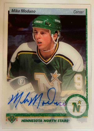 Tribute Auto 1990-91 Uooder Deck Mike Modano Tribute Auto 1990-91 Uooder Deck Mike Modano