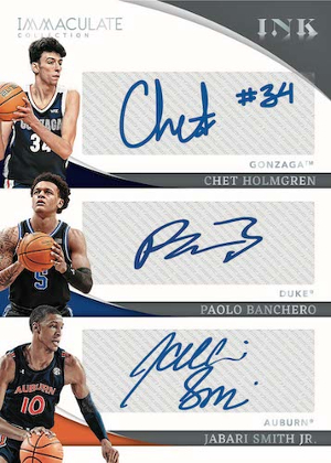 Immaculate Ink Trios Auto Chet Holmgren, Paola Banchero, Jabari Smith Jr MOCK UP Immaculate Ink Trios Auto Chet Holmgren, Paola Banchero, Jabari Smith Jr MOCK UP