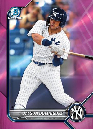 Bowman Chrome Prospect Fuchsia-Pink Vapor Refractor Jasson Dominguez MOCK UP Bowman Chrome Prospect Fuchsia-Pink Vapor Refractor Jasson Dominguez MOCK UP