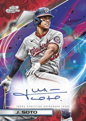 Cosmic Chrome Auto Red Flare Refractor Juan Soto MOCK UP