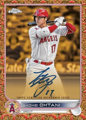 Topps Chrome Gold Etch Auto Red Shohei Ohtani MOCK UP