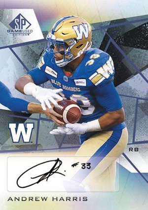 2021 SP Game Used CFL Auto Andrew Harris MOCK UP