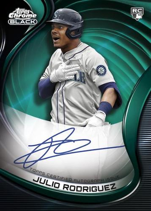 Chrome Black Auto Green Refractor Julio Rodriguez MOCK UP