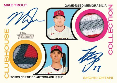 Clubhouse Collection Dual Auto Relic Shohei Ohtani, Mike Trout MOCK UP