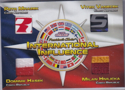 International Influence Petr Mrazek, Vitek Vanecek, Dominik Hasek, Milan Hnilicka