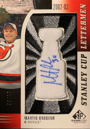 Stanley Cup Letterman Signature Manufactured Patch Martin Brodeur