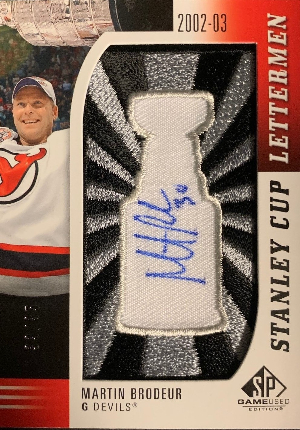 Stanley Cup Letterman Signature Manufactured Patch Martin Brodeur Stanley Cup Letterman Signature Manufactured Patch Martin Brodeur