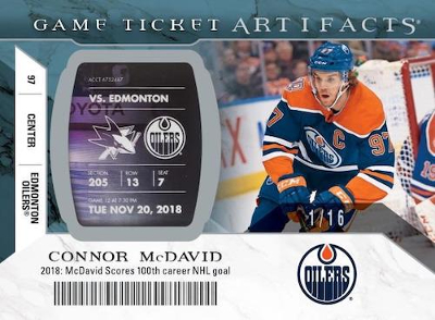 Game Ticket Artifacts Connor McDavid MOCK UP