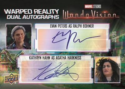Warped Reality Dual Auto Kathryn Hahn as Agatha Harkness, Evan Peters as Ralph Bohner MOCK UP