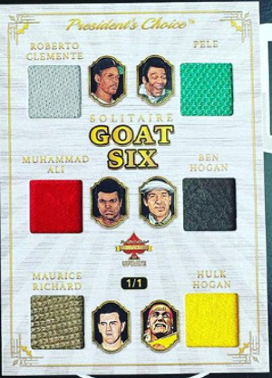GOAT Six Gold Roberto Clemente, Pele, Muhammad Ali, Ben Hogan, Maurice Richard, Hulk Hogan