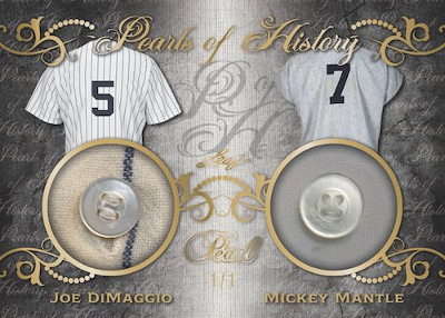 Pearls of History Dual Buttons Mickey Mantle, Joe DiMaggio MOCK UP