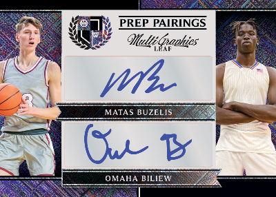 Prep Pairing Auto Purple Cross Hatch Matas Buzelis, Omaha Biliew MOCK UP Prep Pairing Auto Purple Cross Hatch Matas Buzelis, Omaha Biliew MOCK UP